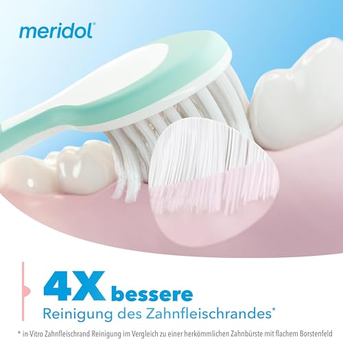meridol Zahnbürste Zahnfleischschutz, weich, 1 Stück - Handzahnbürste für eine schonende Reinigung von Zähnen am Zahnfleischsaum – Bild 7