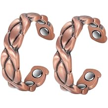 Jewelry Copper Magnetic Ring for Women Men, Magnetic Rings with Magnets, Adjustable Size