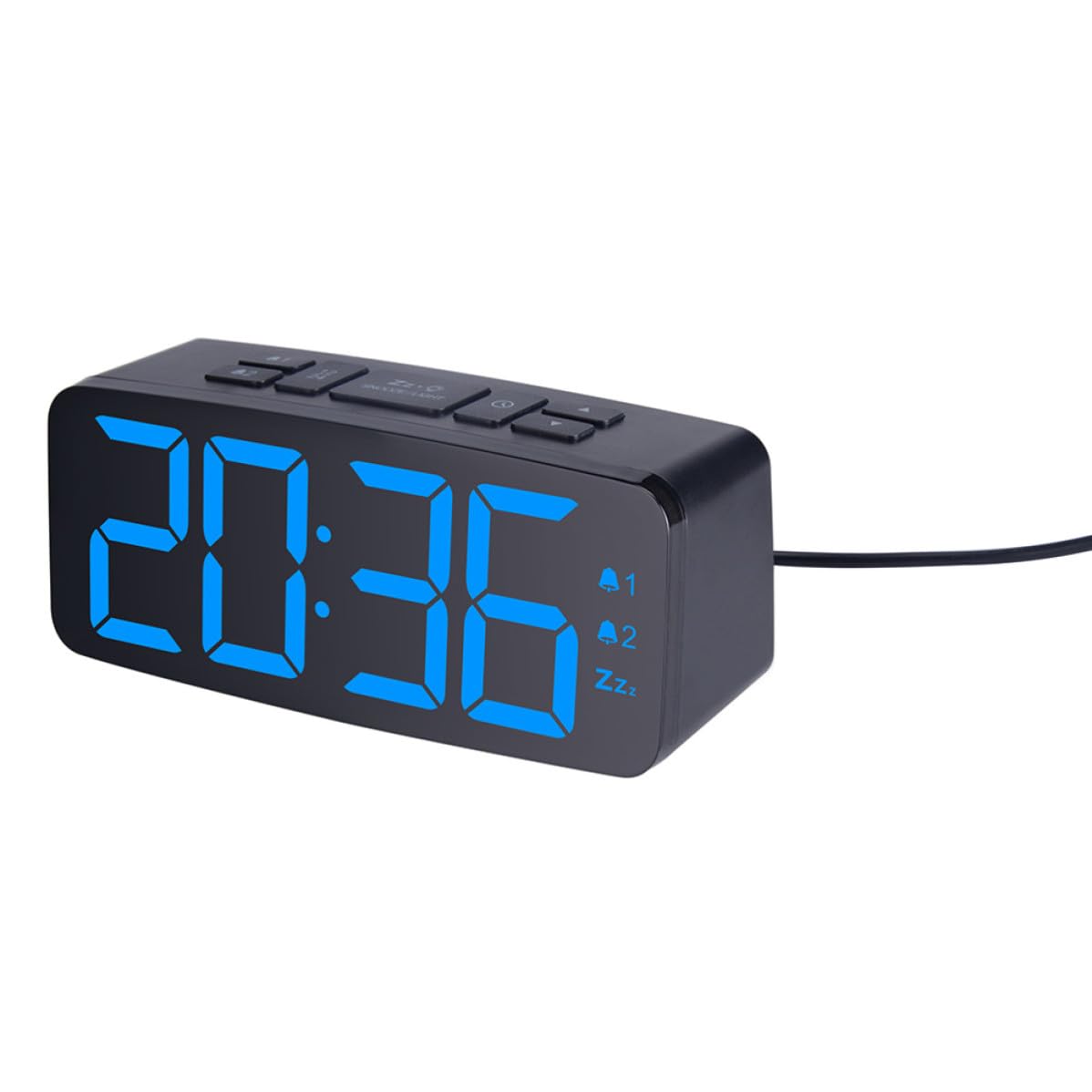 INOOMP Réveil Numérique et Réglage Luminosité LED Noir avec Fonction Mémoire Horloge Moderne en Plastique Facile à Lire pour Chambre ou Bureau
