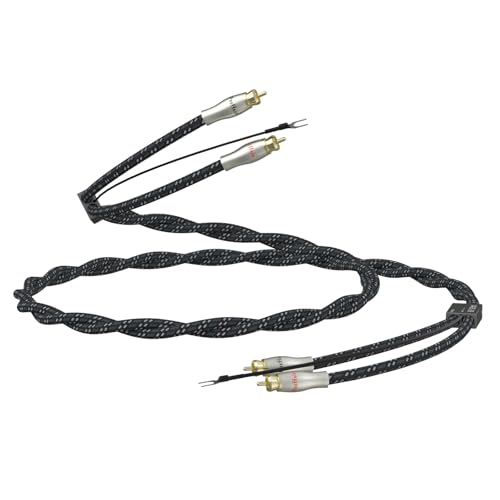 Preffair Turntable Cable with Ground Wire Phono RCA Cable Gold Plated Dual RCA Stereo Phono Interconnecting Wire for Preamp, Record Player, Amplifier (X425-2R, 3.3FT) by Preffair - Used condition - US$36.05