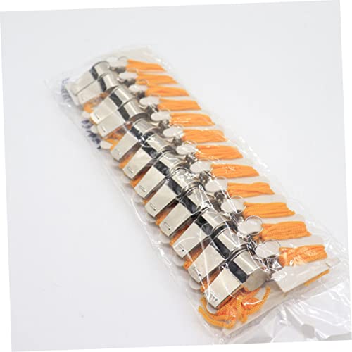 12 silbatos de metal con cuerda para eventos y deportes miniatura 3