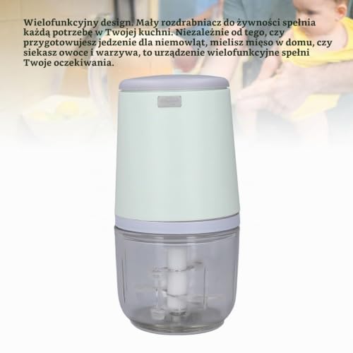 Mini Robot Kuchenny Bezprzewodowy, Bezprzewodowy, Elektryczny Rozdrabniacz do Warzyw, Owoców, Mięsa, Czosnku, Przenośne Urządzenie do Przygotowywania Jedzenia dla Dzieci, (GREEN)