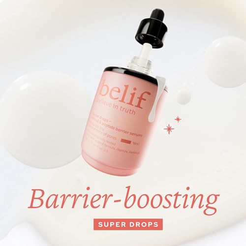 Belif Super Drops Retinol & Peptide Barrier Serum - Siero Anti-Età Con Retinolo E Peptidi, Migliora Elasticità, Riduce I Pori E Idrata Con Acido Ialuronico, K-Beauty (30 Ml) - 2