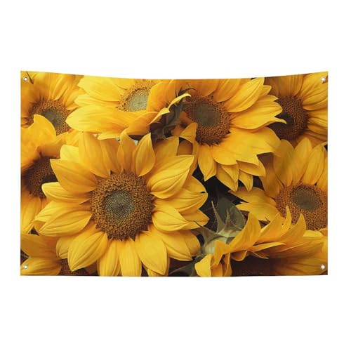 Bannière tournesols résistante aux intempéries drapeau polyester durable 4 œillets
