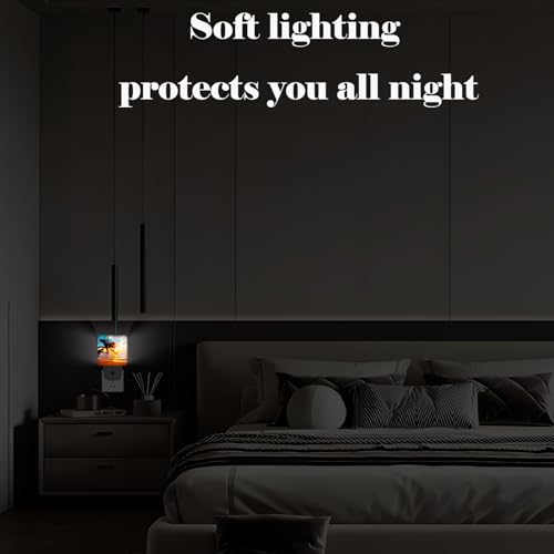 Image of Summer Sunshine Beach Night Light,Plug Into Wall Decor for Stairway,Hallway,Kitchen,Dusk to Dawn Sensor Nightlights for Boys /Girls /Women /Men Room Gifts