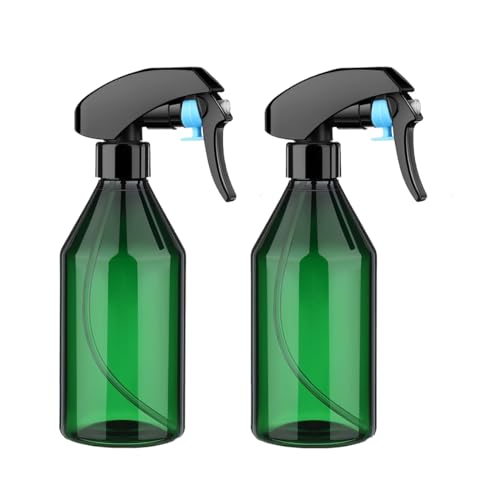 Symbah Plant Mister Green Spray Bottles, 300ML (2PCS) - Refillable Plastic Spray Bottles with Adjustable Nozzle to Plant Trigger Mister for Cleaning Solution Gardening Watering Kitchen Bath Hair