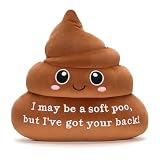 HOMQYTE Funny Poop Throw Pillow Decorative Positive Poo Stuffed Plush Cushion for Couch Home Decor Christams Gag Gifts (Brown)