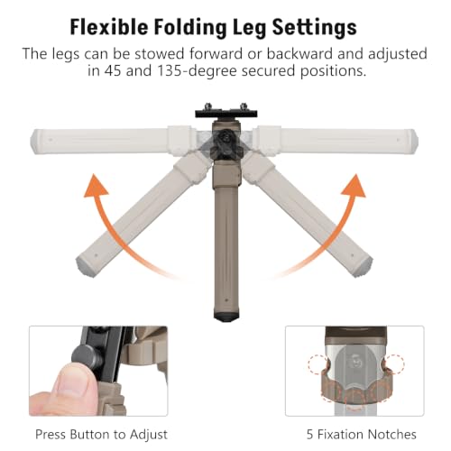 MidTen Bipod Compatible with M-Rail Bipod for Outdoors Flat Dark Earth - image 3