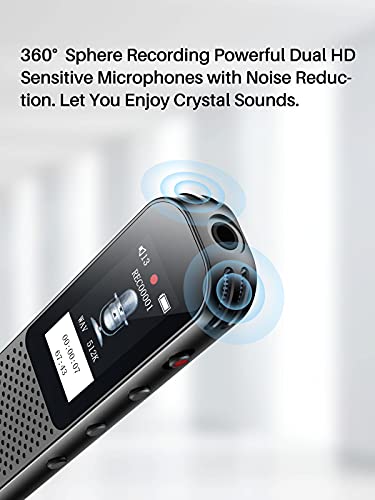 Donest, 32Gb Digital Voice Recorder, Voice Activated Recorder Built In Speaker With Mp3 Player, Noise Reduction Rechargeable Stereo Hd Recording Voice For Lecture Interview Meeting., K9 1 #TOP3