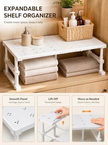 Rehausseur extensible de salle de bain pour organiser le linge de maison - 6