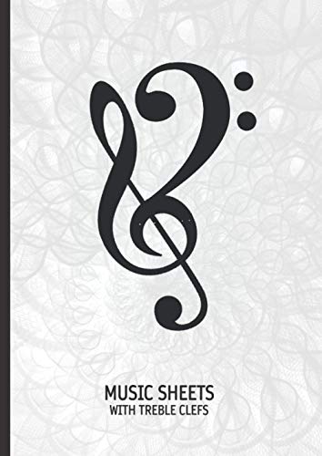 Music Sheets with treble clefs: 12 x 8.5mm staves with treble clefs