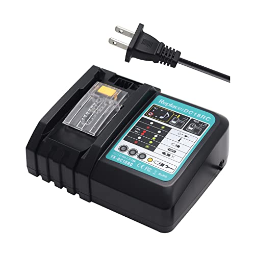 DC18RC Battery Charger Compatible with Mk 14.4V 18V LXT Lithium-Ion Batteries BL1850 BL1840B BL1820 BL1815 BL1860 BL1430 BL1450 BL1830 18V Drill Battery Charger Replaces DC18RD DC18RA DC18SD DC18SF
