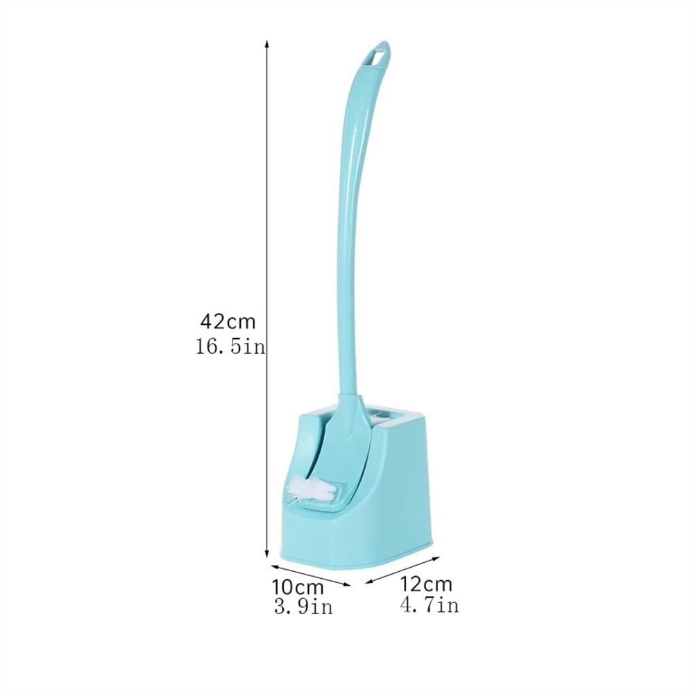 Escobilla de Baño Escobilla de baño de cerámica, Base ahuecada, Juego de portaescobillas, Cabezal de Cepillo Redondo extraíble, Mango de Acero Inoxidable Escobilla WC
