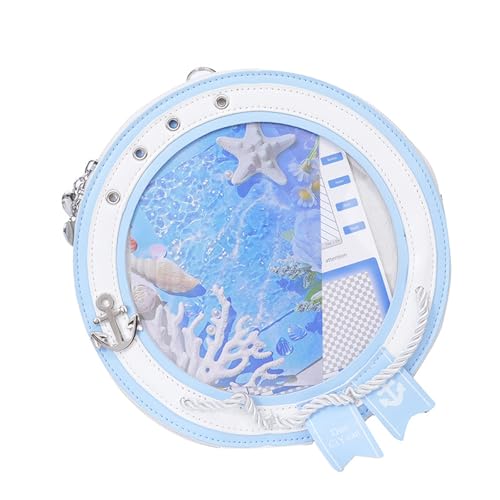 Round ita Bag Shape Aesthetic Purse Cute Anime Sailor PU Leather Crossbody pin Bag