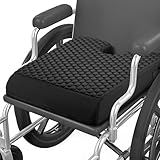 Wheelchair Seat Cushion with 3 Inch High Resilient Foam & Honeycomb Surface - for Sciatica, Tailbone, Coccyx Pain & Pressure Sore Relief - Ergonomic Chair Cushion for Office, Car (18"x16")