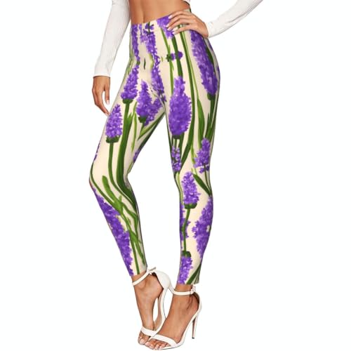 Leggings de compresión suaves de lavanda que reducen la fatiga en el entreno