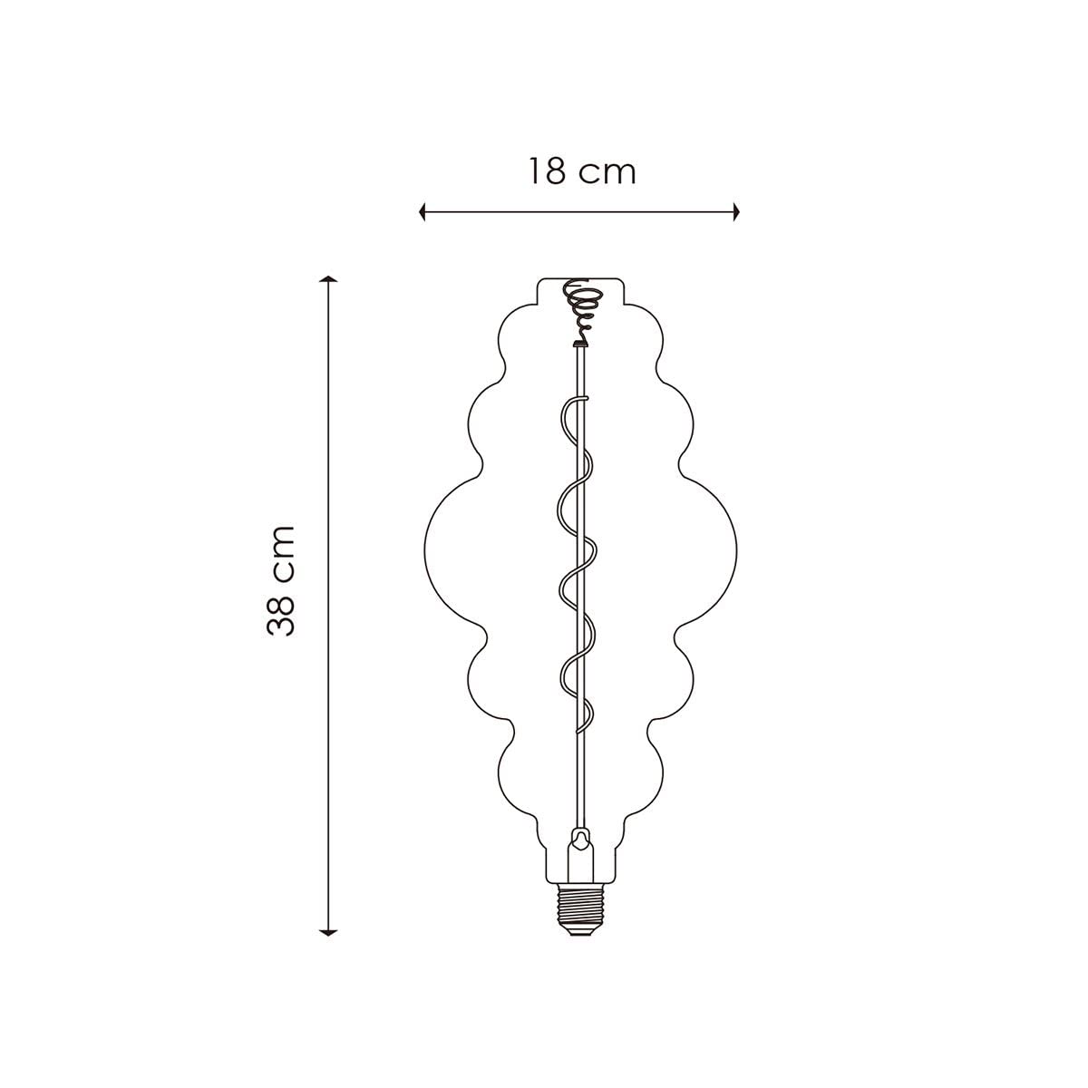home sweet home collection Edison Vintage E27 | LED-Filament-Leuchtmittel Cloud Spiral | Ambra | Dimmbar | 4W 280lm 2700K | warmweißes Licht | für E27-Fassungen