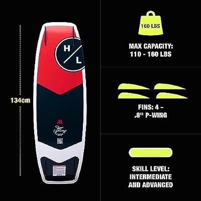 Hyperlite Murray Pro Wakeboard - Shaun Murray Signature Wakeboard - Perfect for Intermediate to Advanced Riders - Board and Fins Only