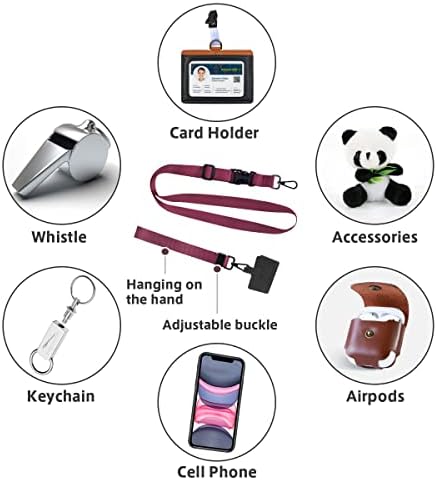 ROCONTRIP Phone Lanyard Patch Neck Strap Lanyard with Detachable Neckstrap Compatible with Most Smartphone for iPhone Google Pixel LG HTC Huawei (Stripe Red)