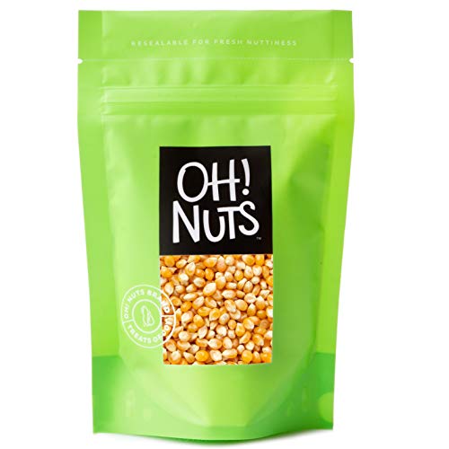 Oh! Nuts Popcorn Kernel Seeds | Bulk 5Lb Bag Of 100% All Natural Large White Whole Grain Raw Dehydrated Corn Kernels | Snack On A Delicious, High Fiber, Low Fat, Low Carb Kosher Safe Gluten Free Treat #TOP6