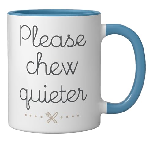 Taza cerámica azul/blanca 11 oz con diseño gracioso miniatura 2