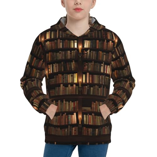 Bookshelves Kid Hoodies Boys Sweatshirts Girls Pullover with Pocket