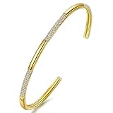 AVATAR Cadeaux de la Saint-Valentin Femme 925 Argent Sterling Femmes Bracelet jonc avec des Cadeaux hypoallergéniques Zircon pour Les Filles des Femmes épouse mère Petite Amie Amis Ses Bijoux