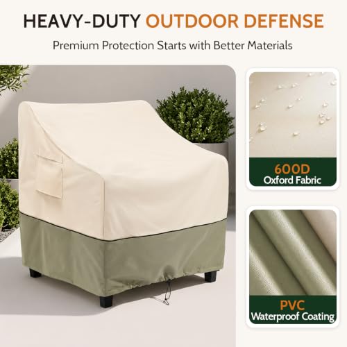 Fundas para sillas de patio fundas de asiento profundo exterior para muebles de césped 36 pulgadas 4
