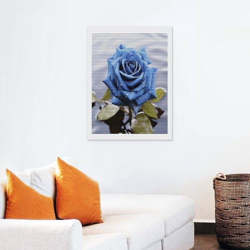 Kit de arte de diamantes de rosa azul FekiLoot para decorar tu salón con manualidades 7