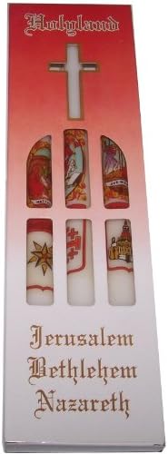 Holy Land Easter Candles - Marked with Jerusalem, Bethlehem and Nazareth