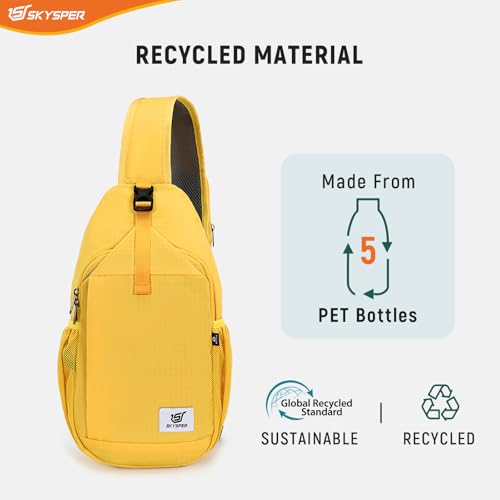 Image of SKYSPER Sling Bag RFID Cross Body Bag Recycled Crossbody Backpack Travel Daypack