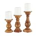 Deco 79 51536 Wood Candle Holder S/3 10", 8", 6"H