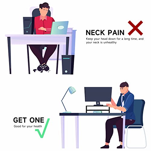 FITUEYES Monitorständer Bildschirmständer aus Holz Ergonomischem Laptop-Druckerständer für Monitor Laptop Drucker Fernseher 42,5x23,5x14cm,weiß