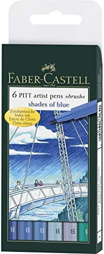 Faber-Castell Pitt Artist Brush Pen Wallet - Shades of Grey (6 Colours)