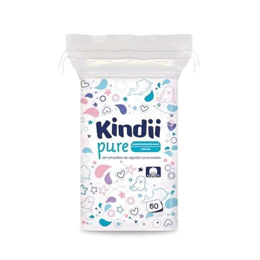 Kindii Pure – Gasas Bebé (1x60 Piezas) – 100% Algodón, limpieza facial, cambios de pañal – Delicadas para pieles sensibles, no se deshilachan – 60 Piezas