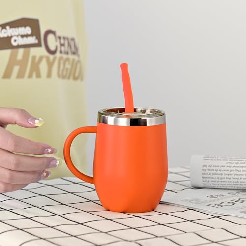 Bicchiere con manico, tazza termica da 350 ml, con coperchio...