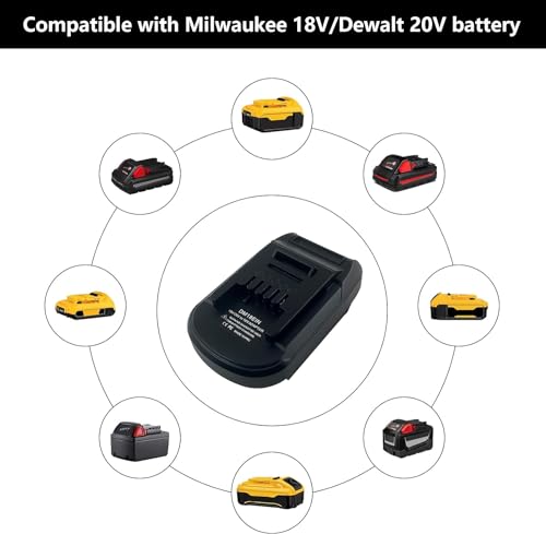 DM18EIN Battery Adapter for Einhell 18 V, YUHDWRE Adapter Converter for Dewalt 20 V & for Milwaukee M18 18 V Li-Ion Battery for Einhell Power X-Change Power Tools (No Battery) - Image 3