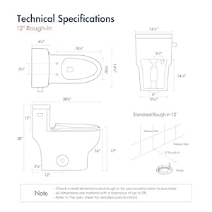 Eridanus One Piece Toilet Elongated With Soft Closing Seat, Comfortable ADA Compliant 17" Chair Height Seat, Powerful & Quiet Left Side Trip Lever Flush (1.28 GPF), 12" Rough-In Eridanus One Piece Toilet Elongated With Soft Closing Seat Comfortable ADA Compliant 17 Chair Height Seat Powerful Quiet Left Side Trip Lever Flush 128 GPF 12 Rough In