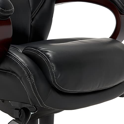 La-Z-Boy Bellamy Executive Office Chair With Memory Foam Cushions, Solid Wood Arms And Base, Waterfall Seat Edge, Bon, Black #TOP6