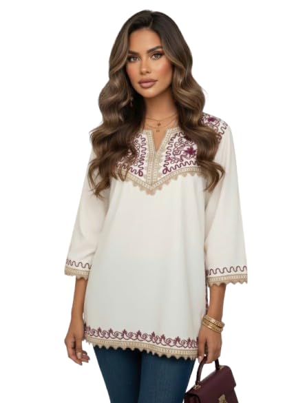 Women's Embroidered Boho Kurta | Stylish Casual Tunic for Women | Soft Rayon Kurti for Jeans-image-23