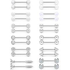 Silver - 14G（1.6mm）- 14mm(9/16") Bars - 5mm Balls