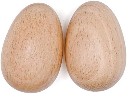 4 Pcs Musical Hand Percussion Instrument Set, includes 1 Pair 8 Inch Rhythm Sticks Wood Claves and 1 Pair Wood Egg Shakers for Kids 4 41WHbPdTqTL. AC