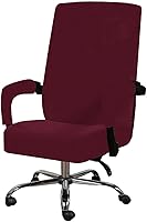Vista 16 de Funda para silla de oficina con fundas para reposabrazos, funda elástica de terciopelo suave para silla de escritorio, fundas protectoras para silla