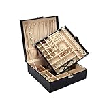 GUKA Jewelry Box Buckle Snap & Detachable Tray Jewelry Display Storage Case Bracelet Necklace Ring...
