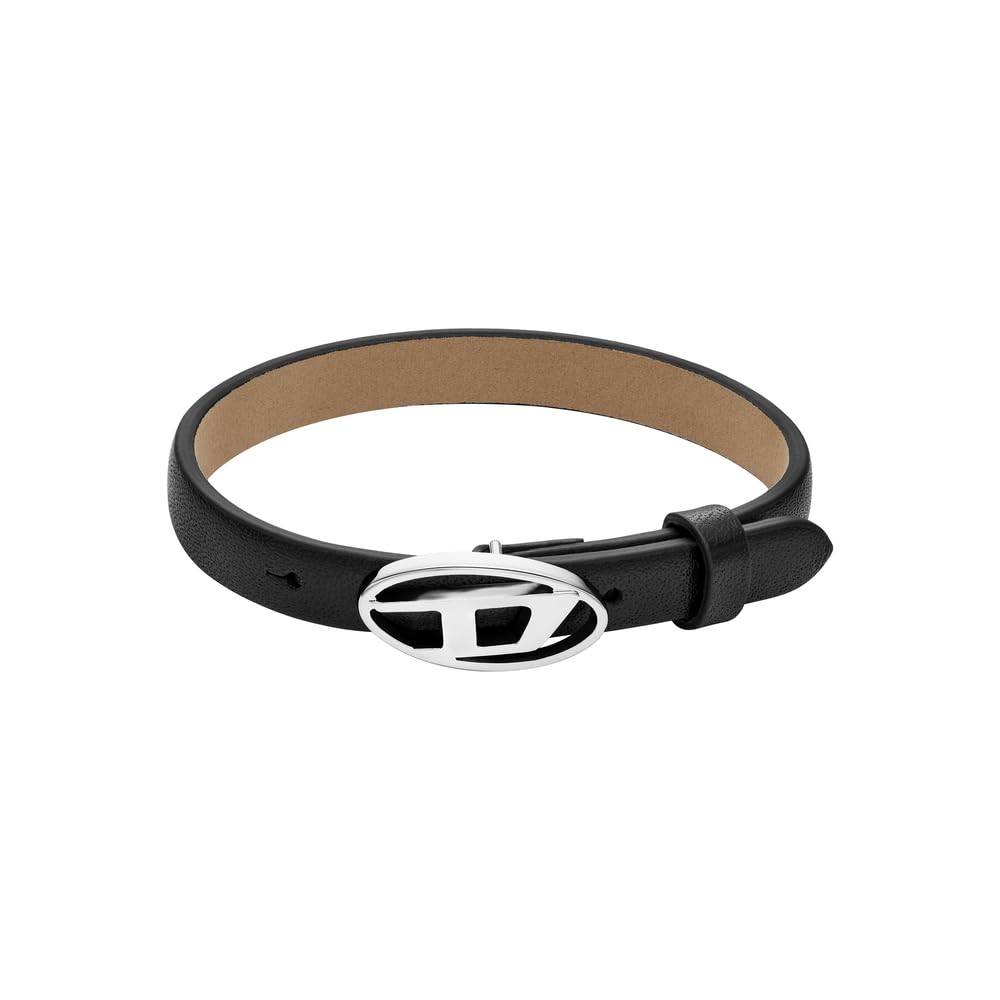 Diesel Men's Leather with button stud closure bracelet