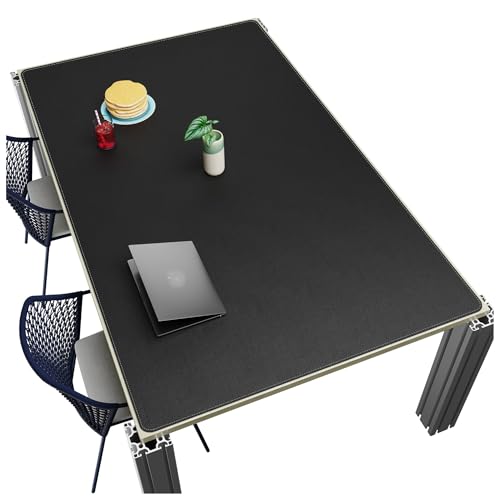 CENNBIE HUGE200 78.8" x 47" Black Leather Desk Mat for Conference Table, Dining Table, Work Table, Banquet Tables, Library Table