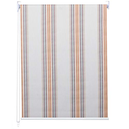 Rollo HWC-D52, Fensterrollo Seitenzugrollo Jalousie, 90x230cm Sonnenschutz Verdunkelung Blickdicht - grau/braun/orange