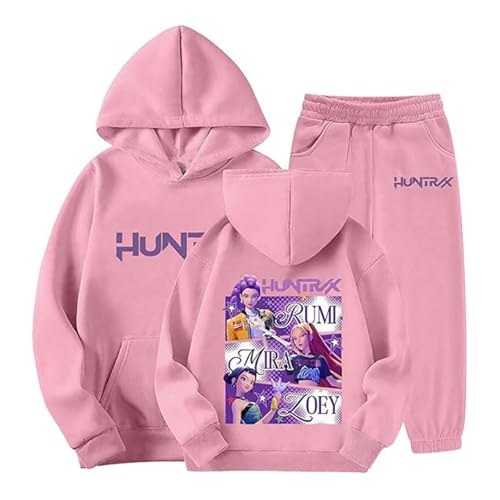 Jogging Survêtement Ensemble 2 Pièces Kpop Demons Hunters Merch pour Fille Imprimés K-Pop Demon Hunter Huntrix Huntr/X Rumi Mira Zoey Pull à Manches Longues Kpop Witch Hauts Décontractés Demon 2025