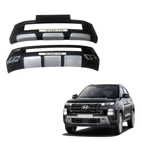 Image of Acrylonitrile Butadiene Styrene (ABS) Front & Rear Bumper Protector Guard for Hyundai Creta 2024