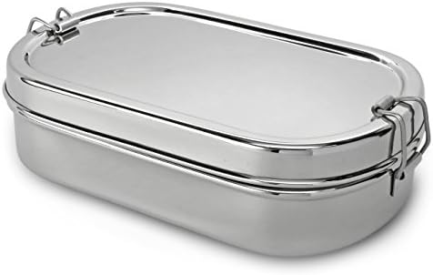 Lifestyle Block Stainless Steel Oval Lunch Box with Inner Snack Box